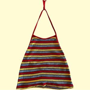 Brandy Melville Blue, Red, and Yellow Striped Halter Top